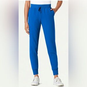Jaanuu Women's Vibrant Blue Jogger Scrub Pants